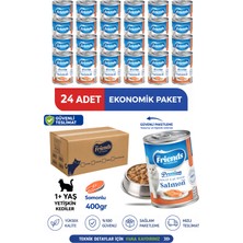 Friends Premium Somonlu Yetişkin Kedi Konservesi 400 gr x 24 Adet Ekonomik Paket Yaş Mama