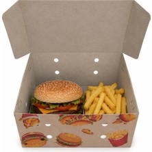 Barışkan Kilitli Hamburger Menu Kutusu 100 Adet 22,5 x 12,5 x 10,5 (Yeni)
