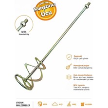 Zimak ZMK1260 M14 Profesyonel Alçı Boya Harç Karıştırıcı Mikser Ucu M14 120 x 600 mm