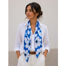 Seldağ Moda Ipeksi Saten Çiçek Desen 70CM*70CM Fular