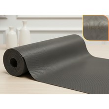 Almital Mobilya Aksesuarlari ALMITAL 48 Cm X 5 M Antrasit Çizgi Desenli Suni Deri, Çekmece İçi Kaydırmaz Çekmece Halısı, raf örtüsü