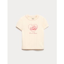 Marks & Spencer Saf Pamuklu Disney Bambi Çocuk Tişörtü (6-16 Yaş)