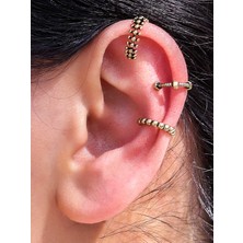 Esha Vintage Antik 3'lü Deliksiz Ear Cuff Ayarlanabilir Kıkırdak Küpe Seti Eukk6