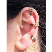 Esha Store 3'lü Antik Model Deliksiz Earcuff Kıkırdak Küpe Seti Eukk3