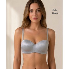 Intive Lingerie Softlift C Cup Destekli Balenli Lazer Kesim Straplez Lotus Kesim Askılı Parlak Ithal Sütyen