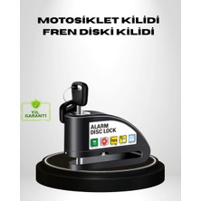 Herşey Trend Titreşim Sensörlü Alarmlı Motosiklet Disk Kilidi 14MM Çelik Çift Kilitleme