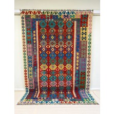 Afgan Halı El Dokuma Afgan Kilim Çift Taraf Kullanım Kök Boya 202 x 292 cm