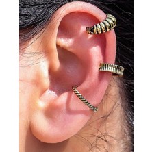 Esha Store Vintage Antik 3'lü Deliksiz Ear Cuff Ayarlanabilir Kıkırdak Küpe Seti  Eukk4