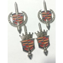 Lina Oto Aksesuar 4 Adet Metal Büyük Cadillac Arma Bantlı Yeni Ürünümüz