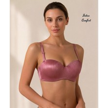 Intive Lingerie Softlift C Cup Destekli Balenli Lazer Kesim Straplez Lotus Kesim Askılı Parlak Ithal Sütyen
