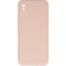 Newface Xiaomi Redmi 9A Kılıf Velura Kapak – Nano Silikon & Kadife Iç Yüzey - Pudra