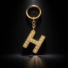 Anahtarlık Metal H Harfi Pırlanta Işlemeli