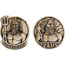 Antioch Art and Design Poseidon Zeus Ikili Yunan Mitolojisi Magnet Seti Dekoratif Magnet Hediyelik