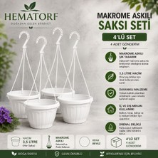 Hematorf Askılı Saksı 3,5 Lt- 4 Lü Set