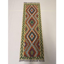 Afgan Halı El Dokuma Afgan Kilim Çift Taraf Kullanım Kök Boya Yolluk 61 x 190 cm