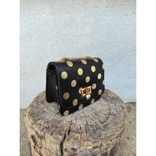 Rofo Kapitone Model Küçük Boy Mini Kutu Gold Detaylı Kadın El ve Omuz Çanta Elara