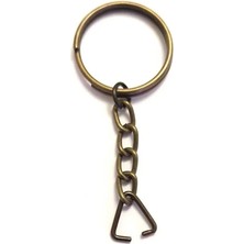 Anahtarlık Halkası, Halka + Zincir + Üçgen, 24MM, Antik, 1 Adet Kullanım Kolaylığı
