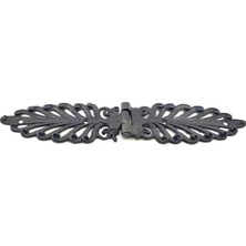 Antika Tarz Dekoratif Pirinç Yaprak Desenli Menteşe - 55X265 Mm, Oksit