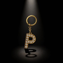 Anahtarlık Metal P Harfi Pırlanta Işlemeli