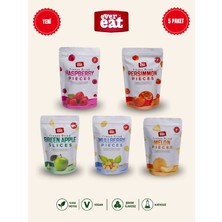Evereat 5'li Freeze Dry Meyve Cipsi Seti - Frambuaz, Hurma, Elma, Dut, Kavun Çıtır Meyve Paketi