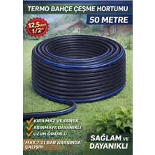 Sürmene Termo Kaucuklu Bahce Hortumu 50 Metre Dayanıklı 3 Katlı Saglam  Su Sulama  Yıkama Hortumu