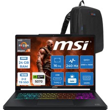 MSI Msı Crosshaır 16 Max Hx E2WGXK-043TR Intel Core Ultra 9-275HX Aı 24GB Ddr5 2tb Ssd+2tb SSD 8GB/RTX5070 115W 16 Inç Qhd+ (2560 x 1600) Oled, 165hz Freedos Gaming Laptop ZW043TRF06+ZETTAÇANTA