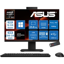 Asus Expertcenter P600 Aio (PM640KA) Amd Ryzen™aı 7 350 Upto 5.0ghz 16GB Ddr5 256GB SSD Amd Radeon™ 860M 23.8"fhd (1920 x 1080)SRGB: 100% WIN11HOME Allınone Bilgisayar PM640KA350H01+ZETTAUSBBELLEK
