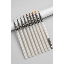 Tırnak Süsleme Fırçası Profesyonel Yüksek Kalite 9'lu Nail Art Fırça Seti -Tırnak Fırçası Easy Beauty
