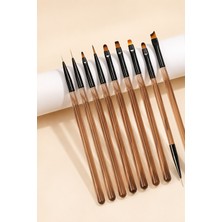 Tırnak Süsleme Fırçası Profesyonel Yüksek Kalite 9'lu Nail Art Fırça Seti -Tırnak Fırçası Easy Beauty