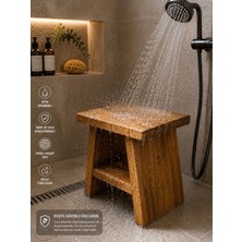 Elipos Ahşap Tabure Banyo Taburesi