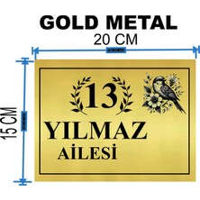 Metal Kapı Isimliği Desenli Metal Levha Ölçü 20 x 15 cm