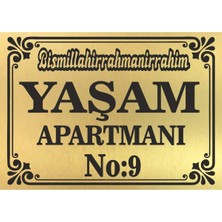 Apartman Site Isimliği Kapı Tabelası Villa Isimliği Apart Isimliği Büyük Boy A3 Ebatında 30X42 Cm.