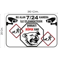 Dikkat Köpek Var Beyaz Rengi Metal Uyarı Levhası