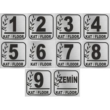 Metal Yönlendirme Levhası, Apartman Kat Isimliği Kat Numarası 15X15 Cm.
