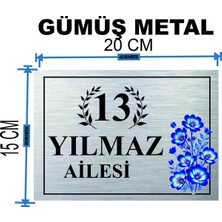 Metal Kapı Isimliği Desenli Metal Levha Ölçü 20 x 15 cm