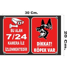 Dikkat Köpek Var Metal Uyarı Levhası Kamera Uyarı Levhası