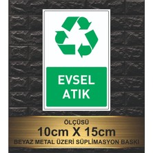 Evsel Atık Lazılı Beyaz Metal Levha