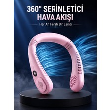 Teknodayım Uygun Pembe Boyun Fanı Kablosuz Taşınabilir Sessiz Çalışan Kişisel Serinletici Fan 2026
