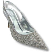 Desire Shoes Desire 5011-26 Taşlı Mozaik Desenli Ince Topuk Kadın Stiletto 8,5cm