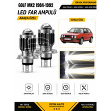 OtoÇizgi Golf Mk2 1984-1992 H4 LED Far Ampulü Beyaz Işık Canbus Mini Lensli 2\'li Set