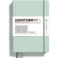Leuchtturm 1917  LEUCHTTURM1917 Doğal Renkler Serisi Not Defteri, Orta Boy (A5), Sert Kapak, 251 Numaralandırılmış Sayfa, Kareli, Mint Green 367261