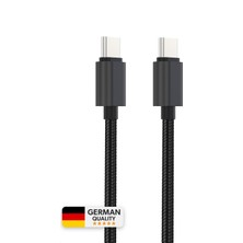 Empressco 120CM Örgülü Type-C To Type-C Şarj Kablosu, iPhone 15-16 Pro Max Uyumlu