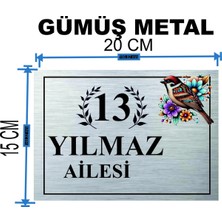 Metal Kapı Isimliği Desenli Metal Levha Ölçü 20 x 15 cm
