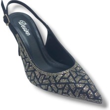 Desire Shoes Desire 5011-26 Taşlı Mozaik Desenli Ince Topuk Kadın Stiletto 8,5cm