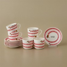 Karaca Pinkwoof 6 Kişilik Kahve Fincan Takımı 80 ml