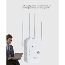Uravas Store 300MBPS Wifi Menzil Genişletici 4 Antenli Wpa3 Güvenlikli Priz Tipi Repeater