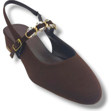 Desire Shoes Desire 7020-26 Üstten Bantlı Taşlı Tokalı Kısa Topuk Kadın Ayakkabı(3cm)