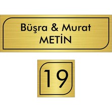 Kapı Isimliği Kapı Numarası Gold Metal Üzeri Siyah Yazı