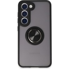 Drop Tedarik Samsung Galaxy S23 Kılıf Montreal Yüzüklü Silikon Kapak - Siyah