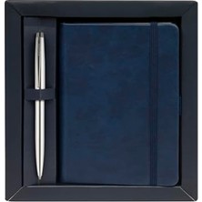 Scrikss Sıvama Kalın Kapak Defter A6 Lacivert & 108M Prestıge Tükenmezkalem